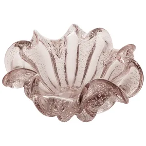 Centro De Mesa Italy Lyor, Vidro, Rosa Claro, 24x11cm - 4469