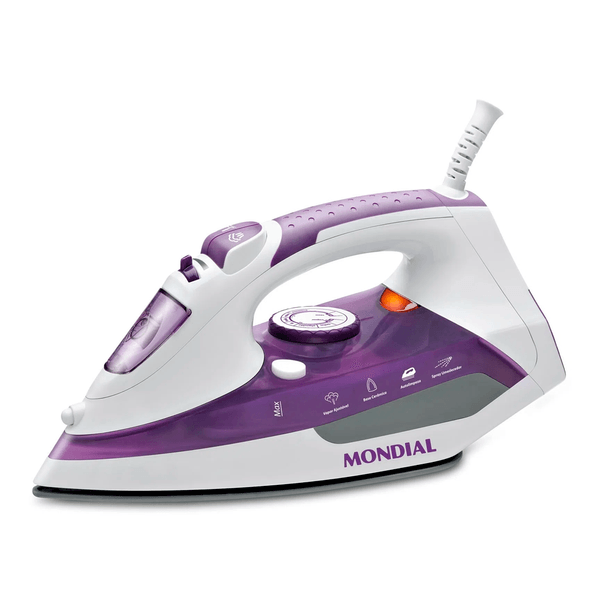Ferro a Vapor Mondial Ceramic Express F40 Branco/Lilás 220V