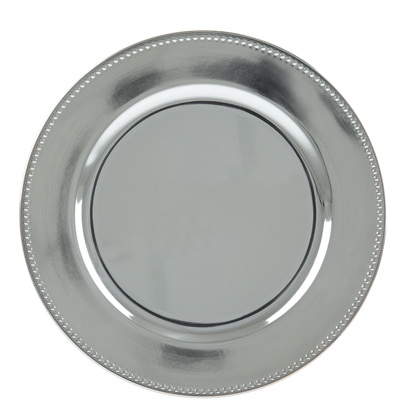 Sousplat Royal, Plástico, Prata, 33 cm - 61023