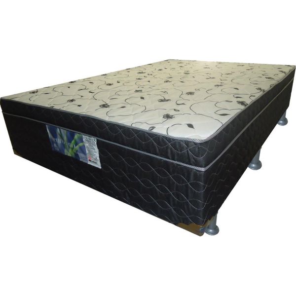 Cama Unibox Casal Ortopédico Tecido Preto / Bege 138x188cm - Eurosono Vita