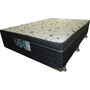 Cama Unibox Casal Ortopédico Tecido Preto / Bege 138x188cm - Eurosono Vita