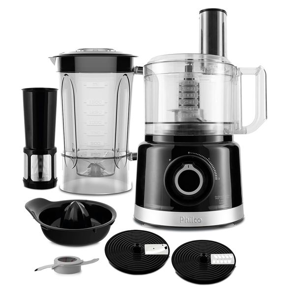 Multiprocessador Philco 5 em 1, Função Pulsar, 2 Velocidades, 900W, Preto - PMP1500P 110V