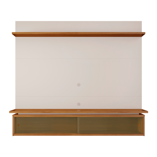 Painel NT1200 em MDP com Vidro Reflecta para TV até 65'' Off White/ Freijó
