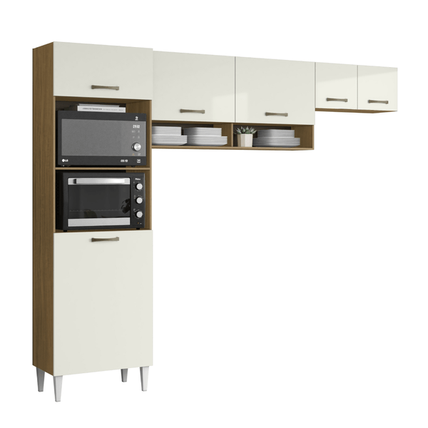 Cozinha Arv Atenas 6 Portas 8 Prateleiras em MDP - Aramóveis Atacama / Off-White