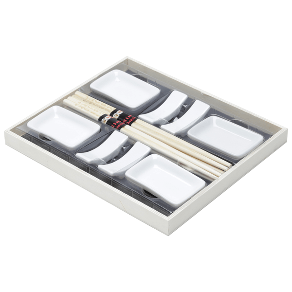 Conjunto Para Sushi Lyor, 13 peças, Bambu e Cerâmica - 6760