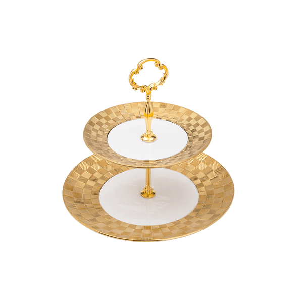 Prato Duplo Wolff, Para Doce, Porcelana, Vera Gold - 17441
