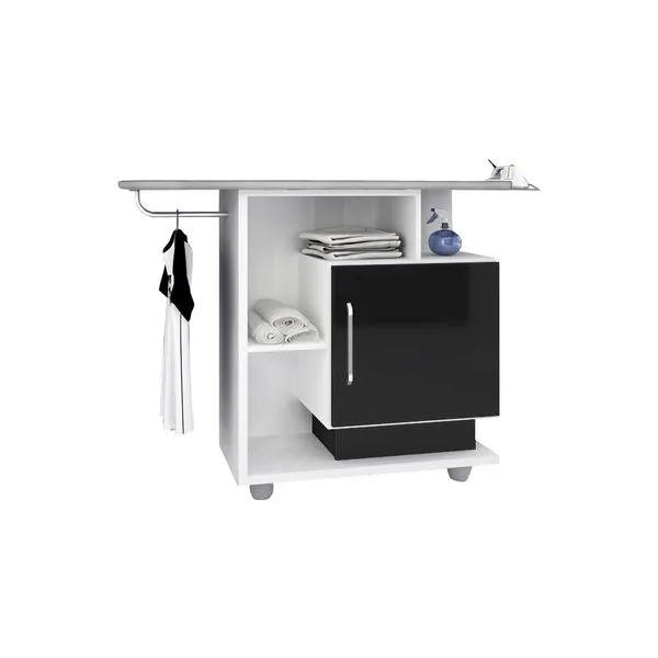 Balcão com Tábua de Passar - RV Móveis Havaí Branco / Preto
