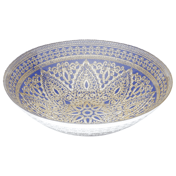 Centro de Mesa Capadocia Lyor, Vidro, 33x33cm, Azul - 3787