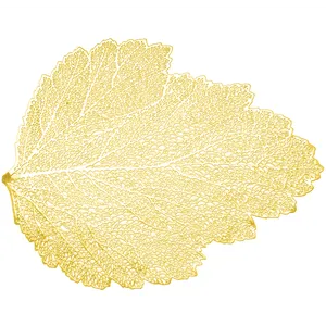 Lugar Americano Autumn Leaf da Lyor, Plástico PVC, 38 x 38 cm, Dourado - 7431