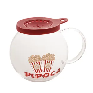 Pipoqueira para Micro-ondas, Vidro, Transparente/Vermelho - 1390