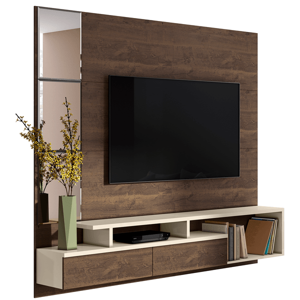 Painel para TV até 58'', MDP, 2 Portas, 2 Nichos - Venice Madero / Off White