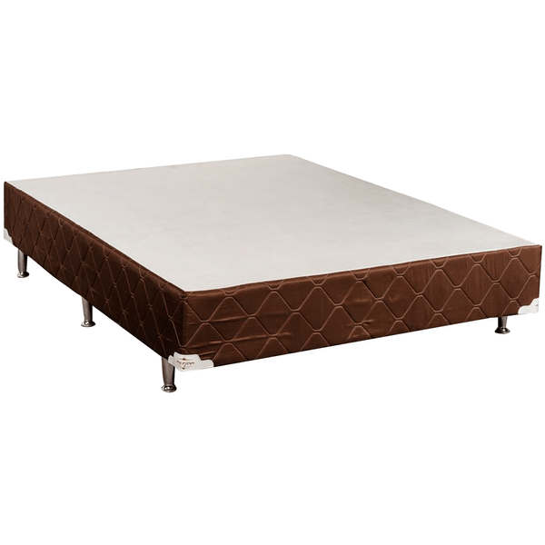Box Base 138x188x38cm, Pés PVC, Marrom Liso - Sonho Marrom