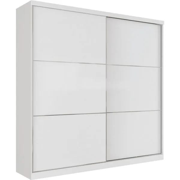 Guarda-roupa 2 Portas 4 Gavetas - Santos Andirá Supremo Flex Branco / Carvalho