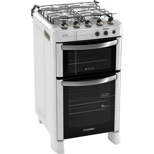 Fogão 4 Bocas de Piso Esmaltec com Grill Branco - Diamante 220V