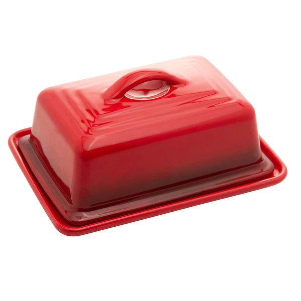 Manteigueira Wolff Retrô Com Tampa Cerâmica 17x12,5x9cm Vermelho