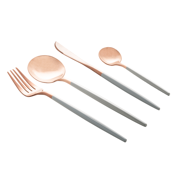 Faqueiro Wolff Kyoto, 24 Peças, Aço Inox, Rose/Mint - 71585