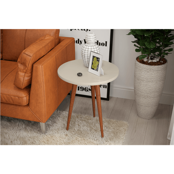 Mesa de Apoio em MDF, Pés Palito - Legs Off-White