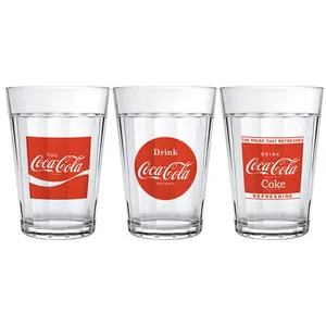 Conjunto de Copo Americano Linha do Tempo Coca-Coca, 3 Peças, Vidro, 190ml - 2910