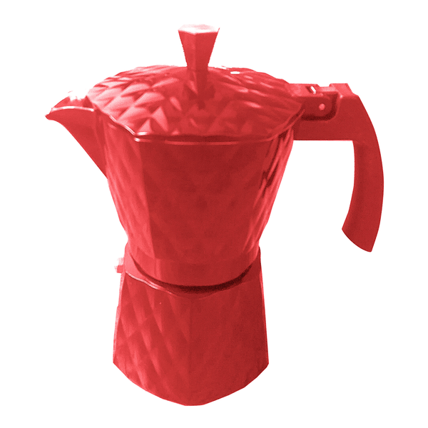 Cafeteira Italiana Fort Solutions, 14,3 x 19,7 cm, Alumínio, Vermelha - CAFE017