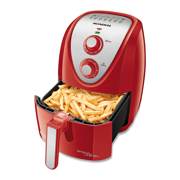 Fritadeira Elétrica Airfryer sem Óleo Mondial 5L 1950W Vermelha - AFN-51-RI 220V