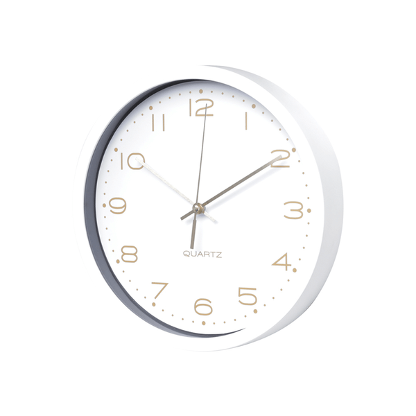 Relógio de Parede Essential Round da Urban, 4 x 25,4 cm, Plástico, Branco e Dourado - 42906