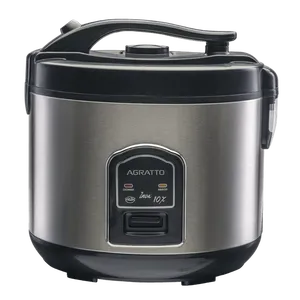 Panela Elétrica Arroz Agratto, 700W, 10 Xicaras, Tampa Visor de Vidro, Aço Inox - PAI10X 220V