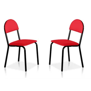Conjunto de Cadeiras Refri, em Aço - Novo Mundo Preto / Vermelho