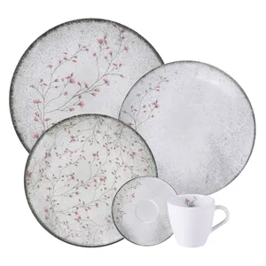 Conjunto de Jantar e Chá Tramontina 20 Peças Porcelana Floralis