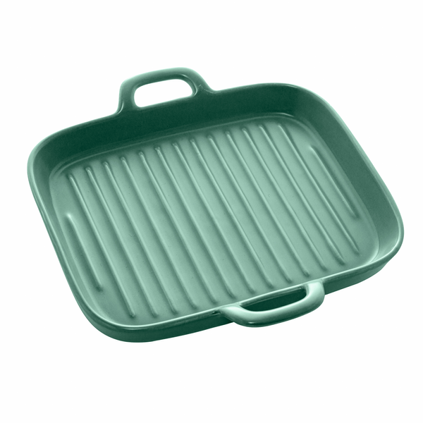 Conjunto de Travessas Bon Gourmet, 2 Peças, com alças, 19cm, Porcelana, Verde - 28704