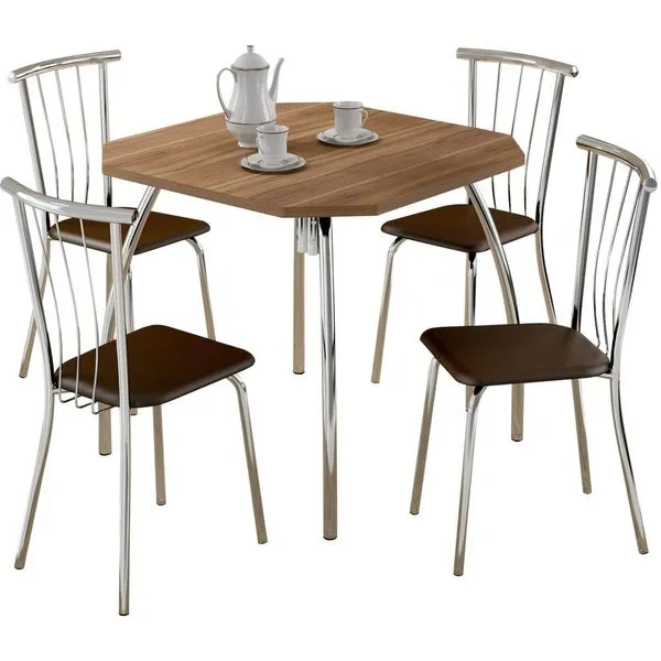 Mesa de Jantar 4 Cadeiras - Carraro 1504 / 154 Cadiz / Cacauu