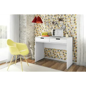 Escrivaninha em MDF/MDP, 1 Porta, 2 Gavetas, Com Pés - New Branco