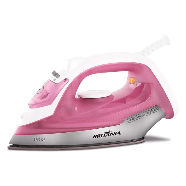Ferro a Vapor Britânia, 1200W, Antiaderente, 2 Níveis de Vapor, Rosa - BFV210R 110V