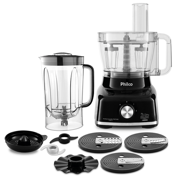Multiprocessador Philco 1700W 2 Velocidades Função Pulsar Preto PMP1600P 220V