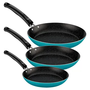 Jogo de Frigideiras Tramontina, 3 Peças, Revestimento Interno Antiaderente Starflon Max, Turquesa - 27899/448