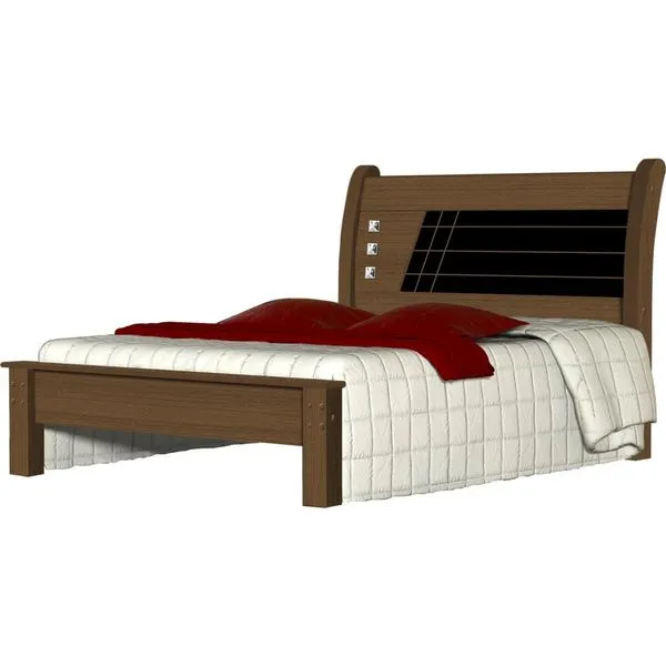Cama Casal 140x190 - Geval Diamante Imbuia / Preto