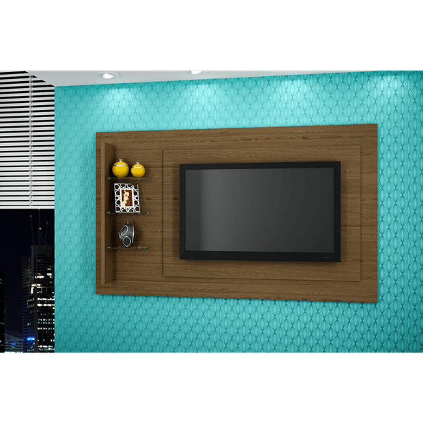 Painel Home para TV 50'', MDP/MDF, 3 Prateleiras de Vidro - Premium 180 Rustik