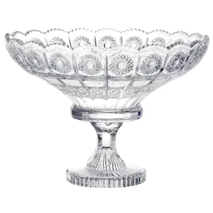 Centro de Mesa Decorativo Cristal L'Hermitage, Com Pé, Vidro - 22065