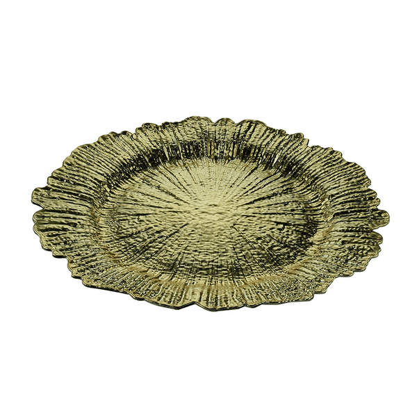 Sousplat, Plástico, Dourado, 33cm - 61134