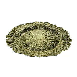 Sousplat, Plástico, Dourado, 33cm - 61134