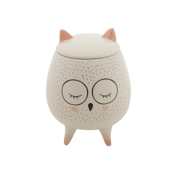 Bomboniere Decorativo Sleeping Owl da Urban, 10,4 x 14 cm, Cerâmica, Branco - 42508