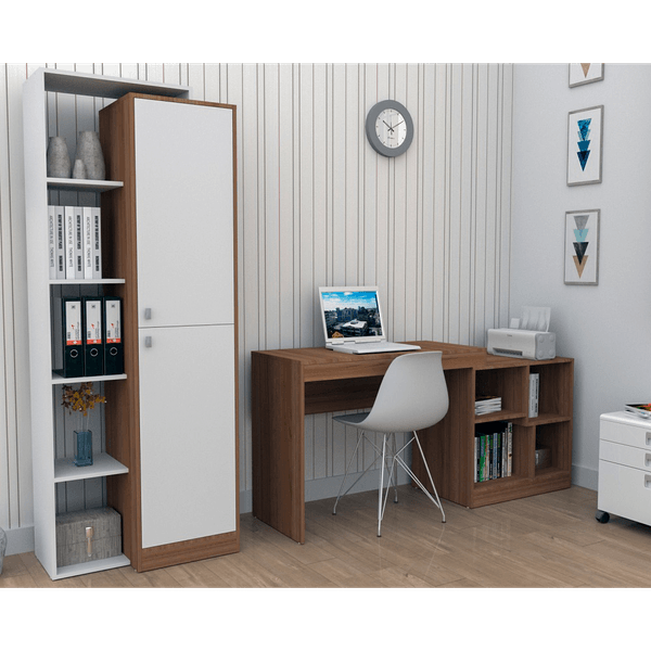 Mesa para Computador em MDP, 4 Nichos - Moove Castanho
