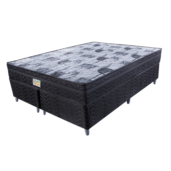 Conjunto Box Queen, Espuma D28, 158x198cm - Imperial Black