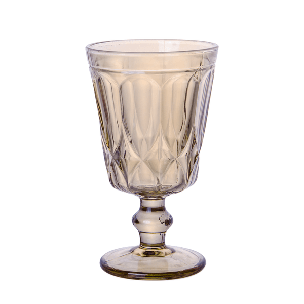 Jogo de Taças para Água Curves Bon Gourmet, 6 Peças, 250ml, Vidro, Âmbar - 28103