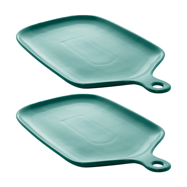 Conjunto de Travessas Nórdica, 2 Peças, 26x16 cm, Porcelana, Verde Escuro - 28702
