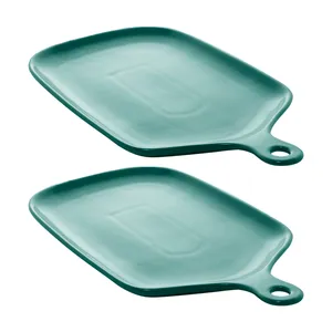 Conjunto de Travessas Nórdica, 2 Peças, 26x16 cm, Porcelana, Verde Escuro - 28702