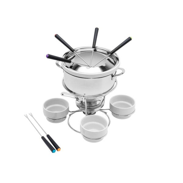 Conjunto para Fondue Sami da Bon Gourmet, Aço Inox e Cerâmica, 20 Peças - 26374