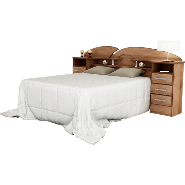 Cabeceira Casal com 2 Criados 140cm - Gelius Premium Madeirado