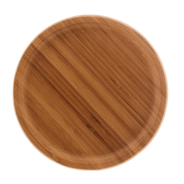 Prato para Bolo com Pé de Bambu Verona, Natural, 18x6cm - 1558