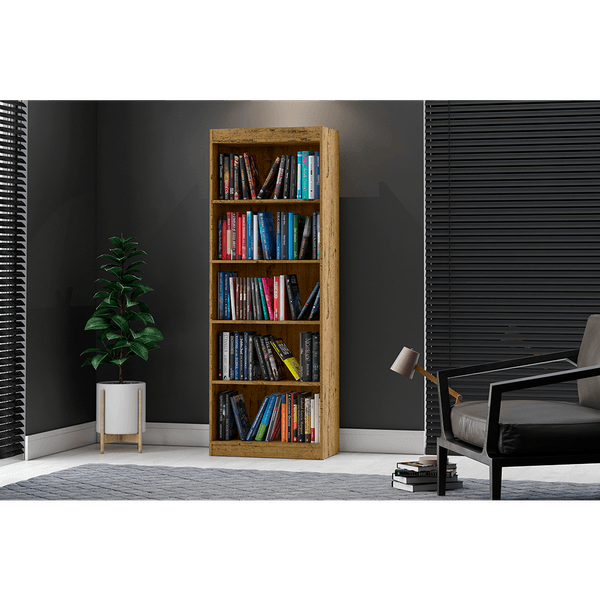 Estante Livreiro em MDP, 4 Prateleiras, Pintura UV - Encanto Nature