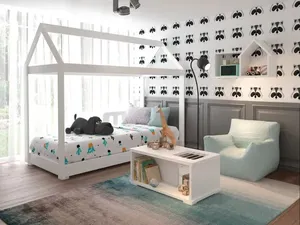 Nicho Casinha Infantil em MDF, 1 Lado - Fenix Móveis Algodão Doce Branco